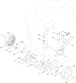 Front Wheel Assembly Diagram and Parts List for 17739 406000000 - 999999999 Lawn Boy Lawn Mower